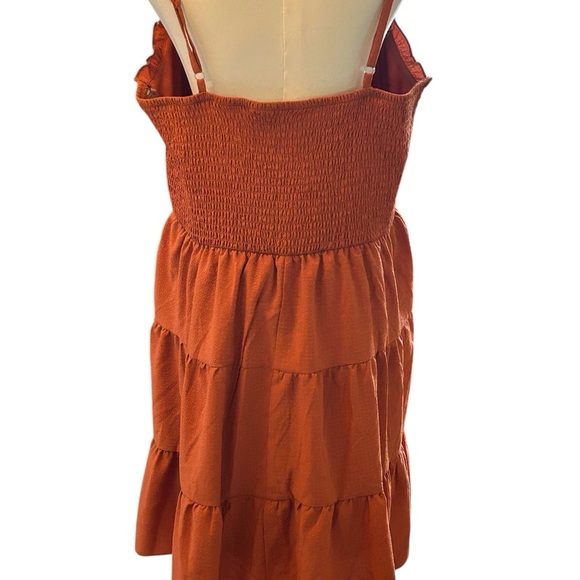 No Boundaries Y2K Orange Sundress XL Beachy Pool Boho - Picture 2 of 5